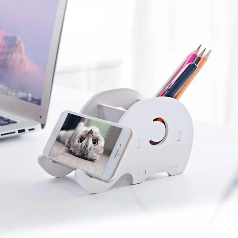 

Smart Phone Tablet Stand Cute Elephant for iPhone7 Stand Desk Bracket with Pen Pencil Holder Desk Decoration Mobile Phone Holder