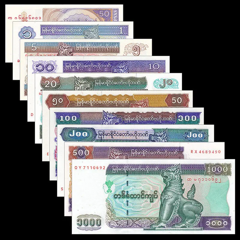 1+5+10+20+50+100+500+1000 Rublei UNC Belarus 8 PCS Banknotes Set