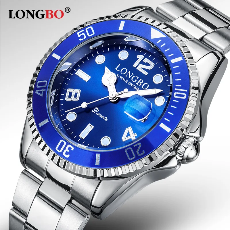  Luxury LONGBO brand lovers watches couple waterproof stainless steel quartz gold watch men women dress business clock 80076
