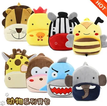

by dhl or fedex 50pcs 2018 3D Cartoon Plush Children Backpacks kindergarten Schoolbag Animal Kids Backpack Children School Bags