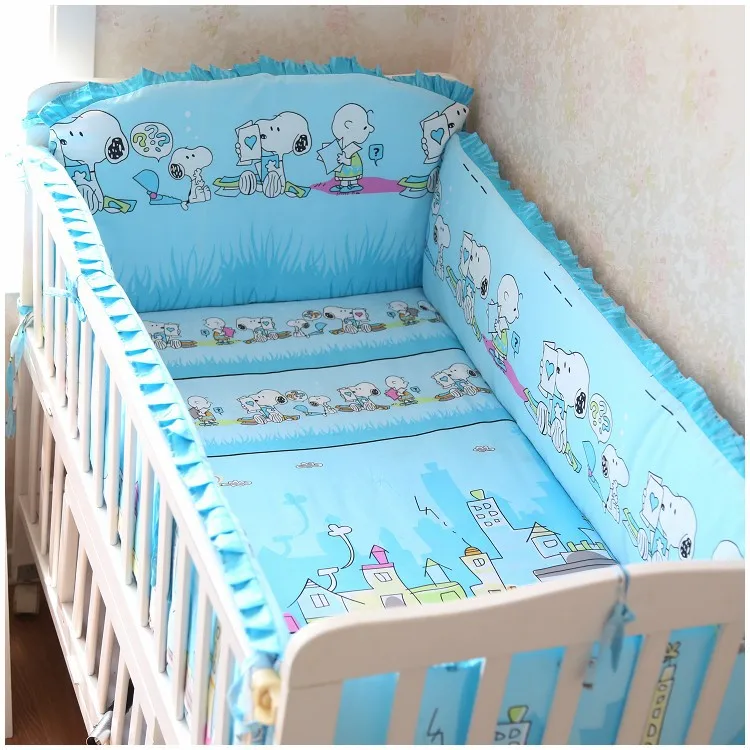 

Promotion! 6PCS Baby bedding cribs for babies cot bumper kit bed around kids Child Good Quality (bumpers+sheet+pillow cover)