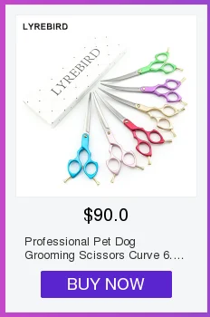 Tesoura de Cabelo do Cão Grooming Scissors Curvo Profissional 6 Polegada 6.5 Pet Tesoura Super Jp440c Lyrebird Classe Superior Novo Cão 4 Tesouras de cabelo