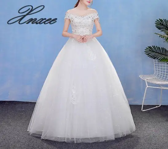 

2019 new word shoulder V-neck uniform dress elegant