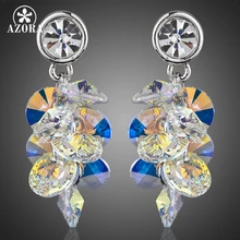 AZORA Gorgeous Platinados Cambio Gradual Stellux Cristal Austriaco Gota de Agua Pendientes de Gota TE0039