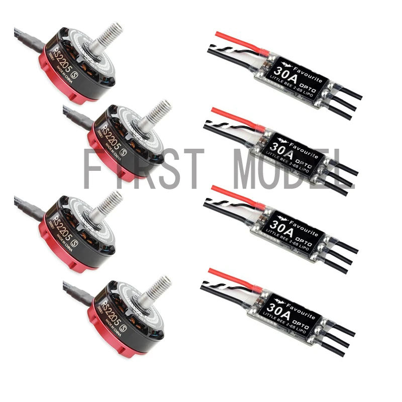 

4pcs 100% Original EMAX RS2205S 2300KV Brushless Motor+4PCS Favourite FVT little bee littlebee 30a ESC (2-6S) OPTO BLHeli