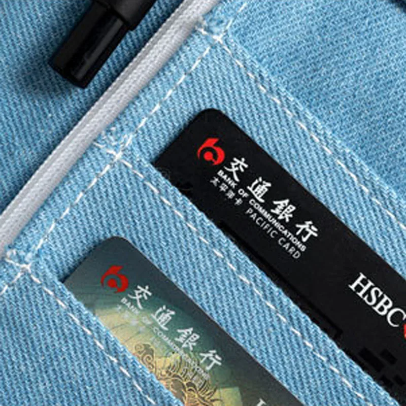 Men Women Travel Passport Cover Document Credit Card Organizer Cover Money Unisex Denim Wallet ID Card Holder Case Strap PC0048 (9)