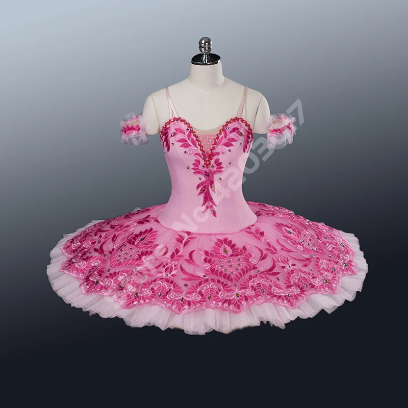 Adult Swan Dress Professional Ballet Tutu Pink Women Performance Stage