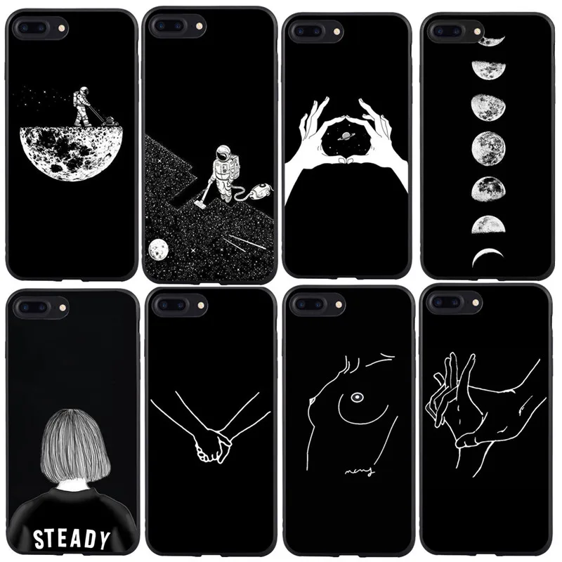 

Phone Case For iPhone 6 6s 7 8 Plus X XS 5 5s SE Fashion Abstract Art Lover Face Soft TPU For Fundas iPhone 7 Case