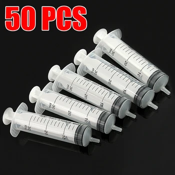 

50Pcs 30ml Plastic Syringe Hydroponics Analyze Disposable Measuring Nutrient Hydroponics Transparent Syringe for Industrial Tool