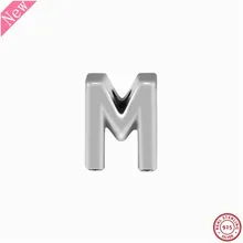 Новое Письмо М Шарм бусины для Для женщин ювелирных изделий с тиснением сердца и точек DIY Fit Подвески Пандора Серебро 925 первоначально LE017-M