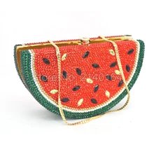Luxus Aus Kristall Abendtasche tote Handtasche hochzeit Geldbörse Großhandel Wassermelone geformt braut tasche 88444