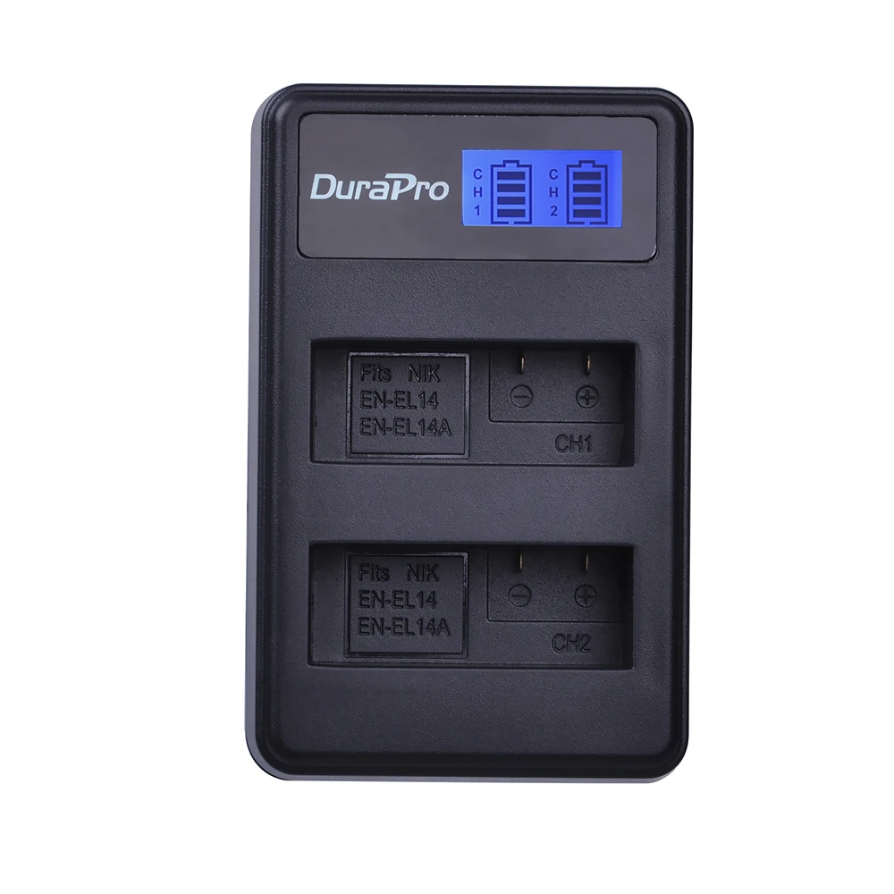 4 x DuraPro EN EL14a EL14 батарея + LCD USB двойное зарядное устройство для Nikon Df D5500 D5300 D3300 D5100 D5200