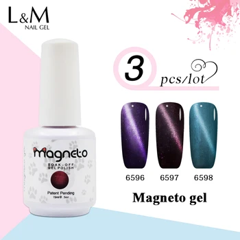 

3pcs Gel polish 3D Magnetic Cat Eyes Gel Polish Soak Off Color Uv Gel 48 colors for choose