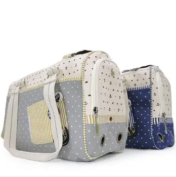 

Brand New Pet Dog Canvas Carrier Portable Sailor pattern Puppy Outdoor Bag Top Quality Breathable Handbags For Cat