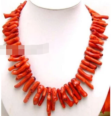 

Hot sell Noble- FREE SHIPPING>>@> A906 Natural GENUINE Red Branch shape Coral 18" Necklace