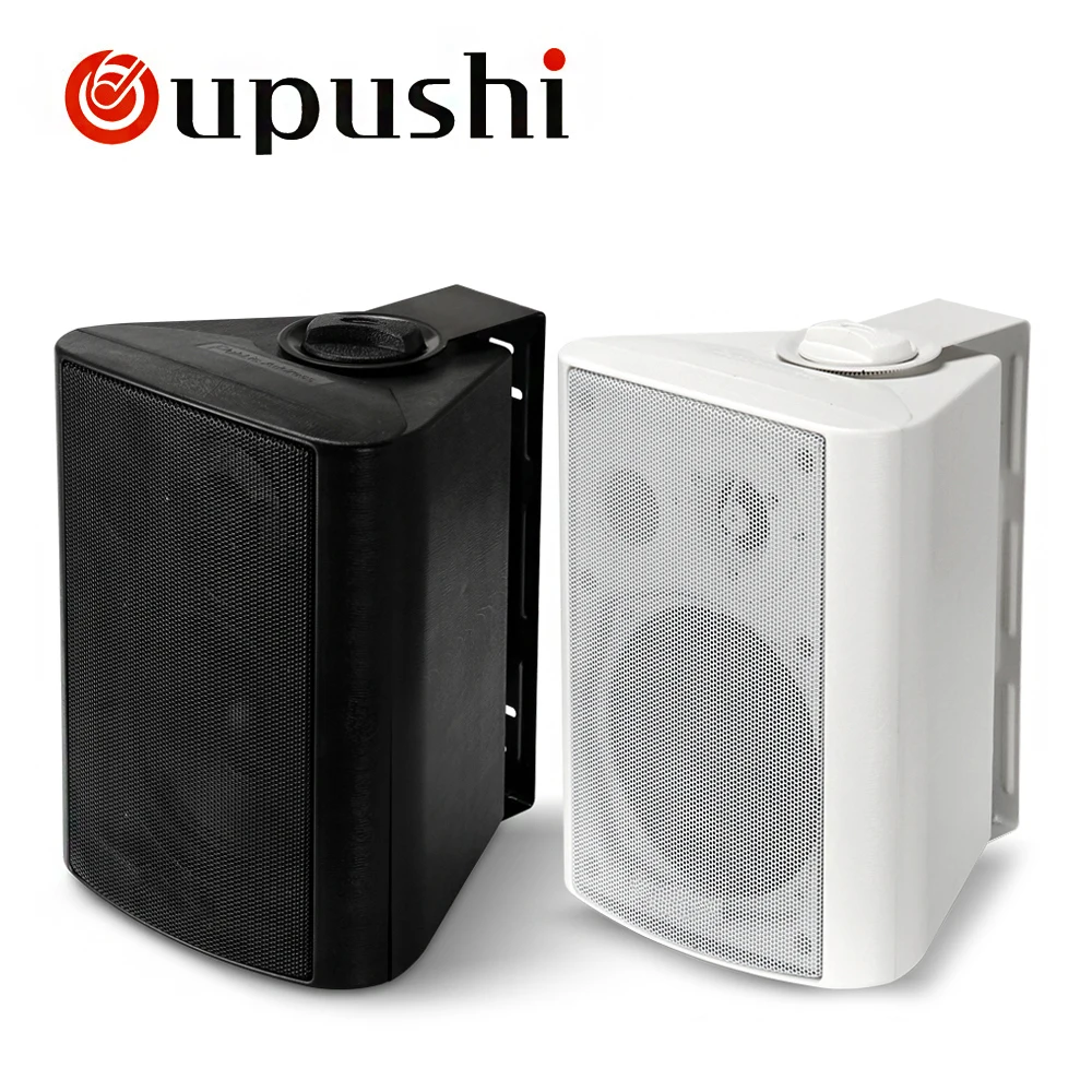 Oupushi 2-Way Full Range Wall Mounted Speaker 20W, 40W Home Theater On-Wall Speakers White and Black For Background Music