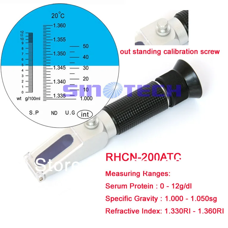 6pcs/lot hand held Clinical refractometer(NTR) RHCN 200ATC with out standing calibration screw