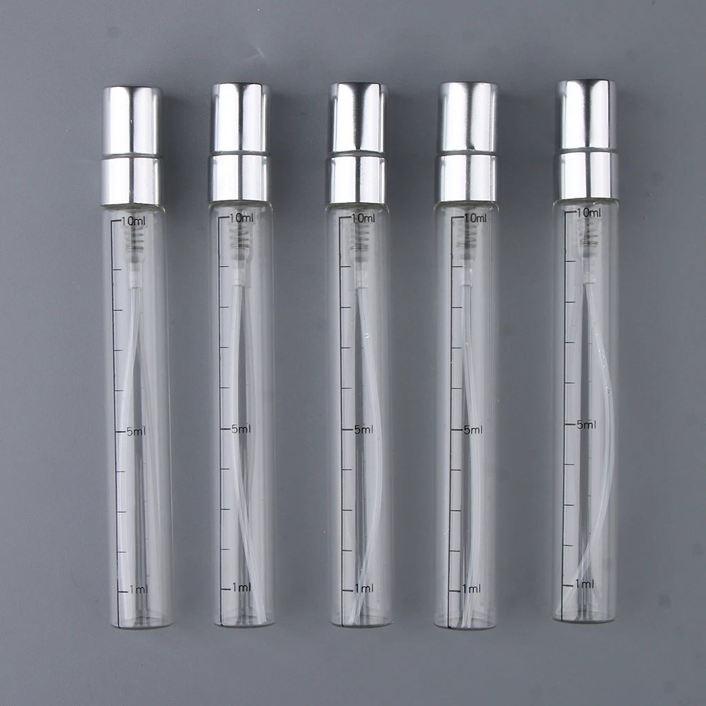 Set of 5  Empty Perfume Spray Bottles 10ML Fragrances Refillable Fine Mist  Liquid Containers Atomizer