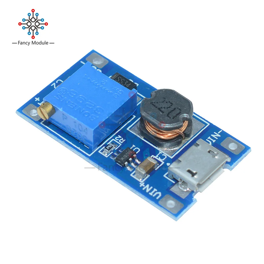 

10Pcs/Lot DC DC Step Up Power Supply Booster MT3608 For Replace XL6009 Micro USB 2A Adjustable 2-24V To 28V Step-up Module