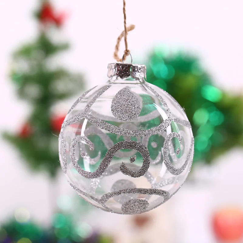 Christmas Tree Pendant Ornament Ball Silver S String Hanging
