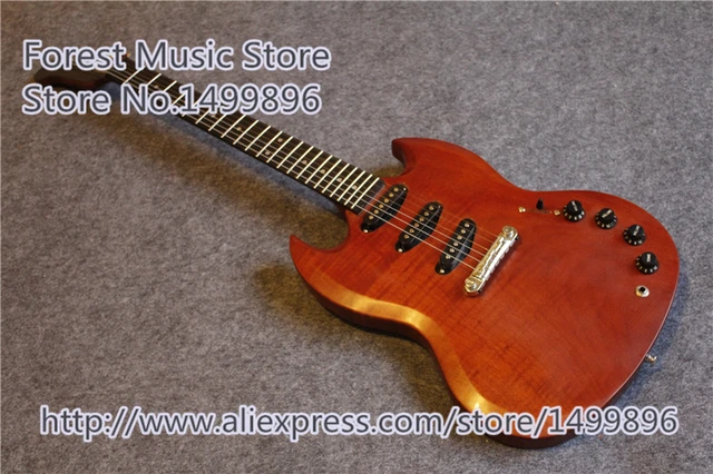 Cheap China Stain Finish SG Custom Electric Guitars Three Pickups Firebird Guitar Head As Picture