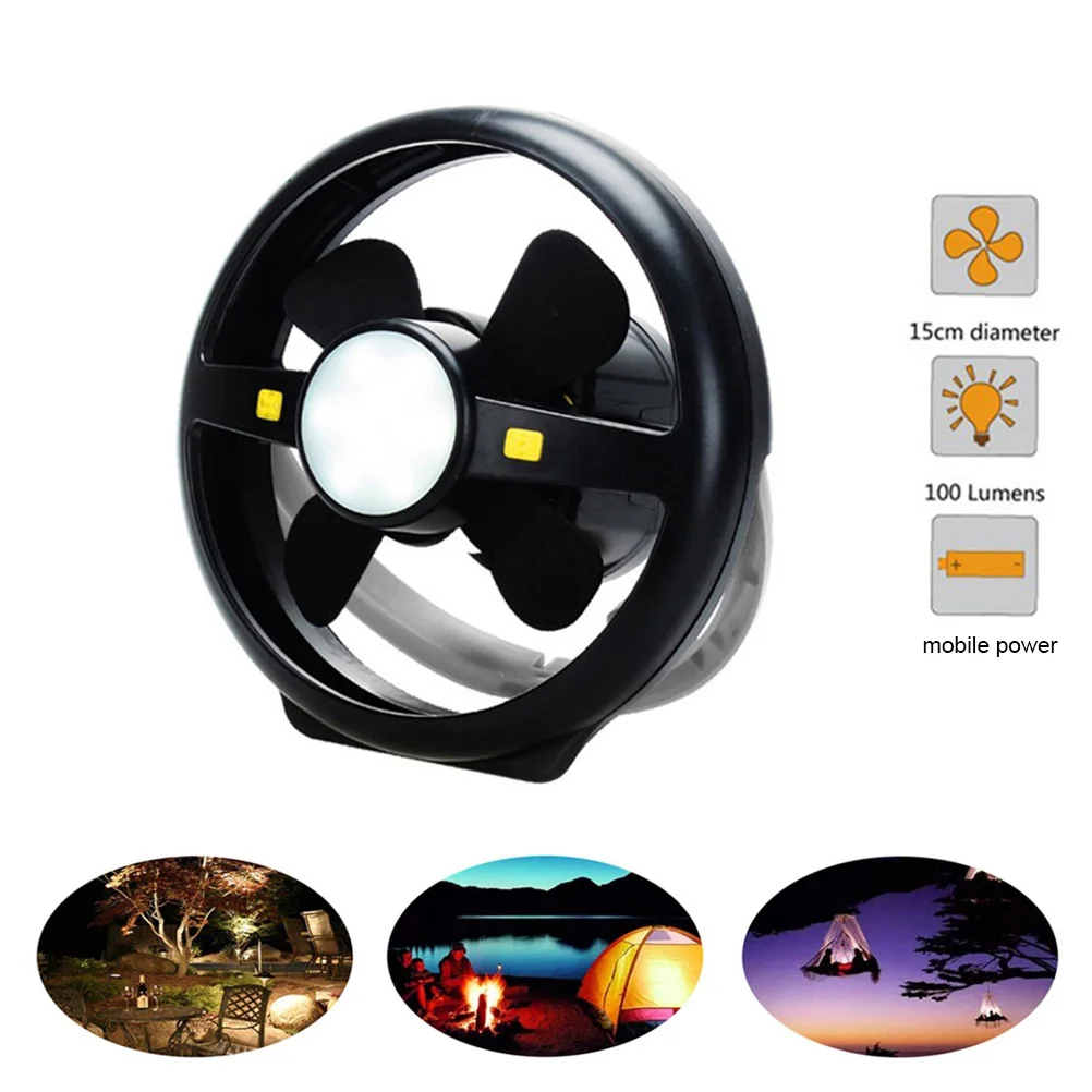 

Camping Tent USB Fan Light 10 LED Rechargeable Lantern Portable Bright Lamp With Power Bank Function Outdoor Power Bank #40