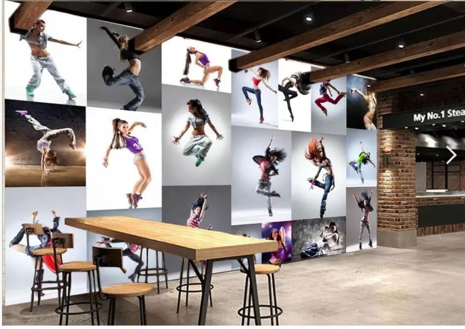 Fashionable dancing beauty gym background wall mural 3d wallpaper 3d wall papers for tv backdrop Fashionable dancing beauty gym background wall mural 3d wallpaper 3d wall papers for tv backdrop