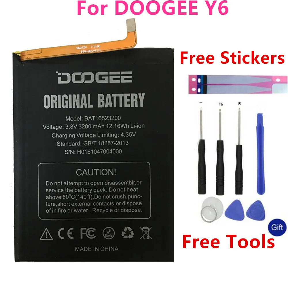 Аккумулятор батарея 16523200 MTK6750 Замена 3600 мАч части батареи Для DOOGEE Y6 Y6C Y6 пианино смартфон+ Бесплатные инструменты