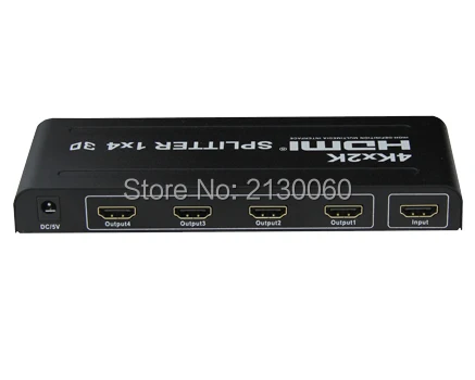 HDMI Splitter 1x4, HDMI Splitter-V1.4, 4 К x 2 К, 3D