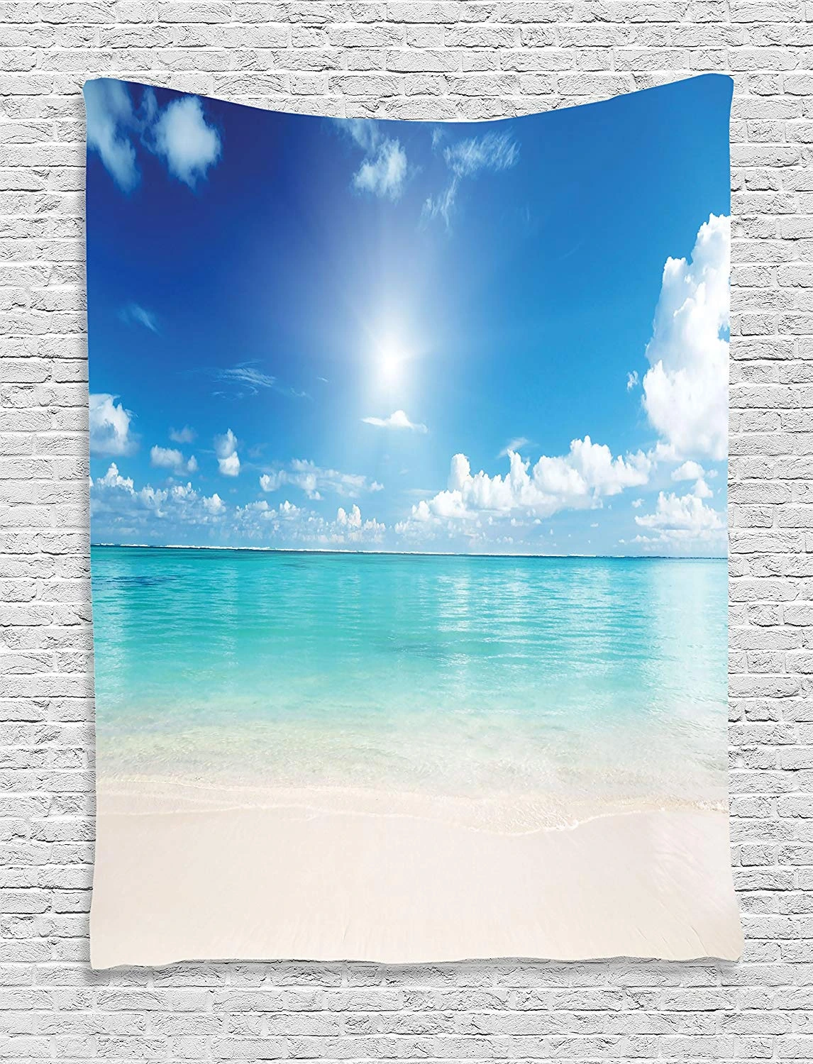 海タペストリー高輝度空と海の風景黄金砂トロピカルビーチ雲太陽ホット天国寝室寮壁掛け タペストリー Aliexpress