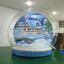 Красивый надувной снежный глобус Цена по прейскуранту завода надувной снежный глобус фото стенд для продажи высокое качество снежный глобус