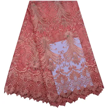 

African Lace Fabric 2018 High Quality Lace Fabric Beautiful 3D Lace And Diamond Nigerian Party Dresses S1270