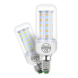 220 V E27 светодиодный светильник E14 люстра лампочки в форме свечи SMD5730 Corn Light 24 36 48 56 69 72 светодиодный s Bombilla светодиодный для дома ампулы