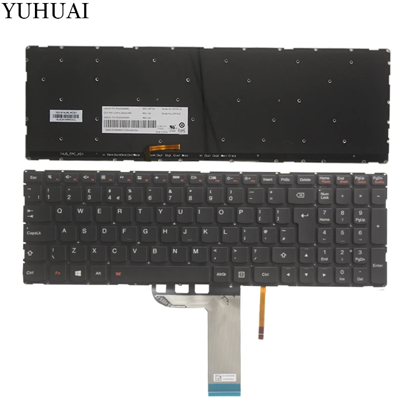 

New UK keyboard For Lenovo YOGA 500 yoga500-15 500-15IBD UK keyboard Backlit no frame