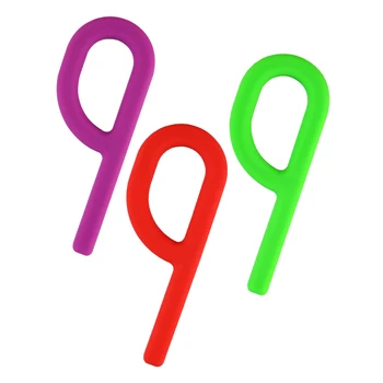 

Silicone P Shaped Grabber Kids Teethers Teething Toy for Children Autism and ADHD Oral Motor Chew Tools