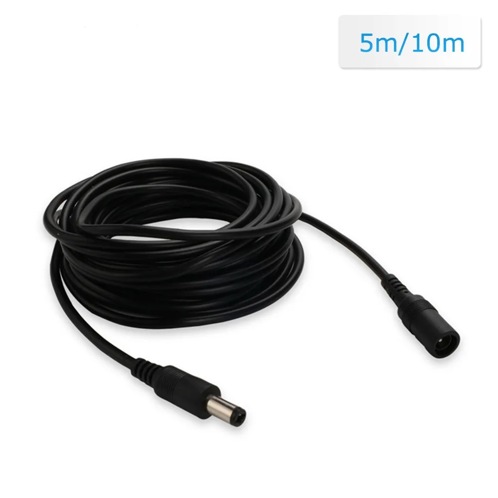5M DC 12V 2.1mm x 5.5mm Extension Power Cable Plug For CCTV Security Camera