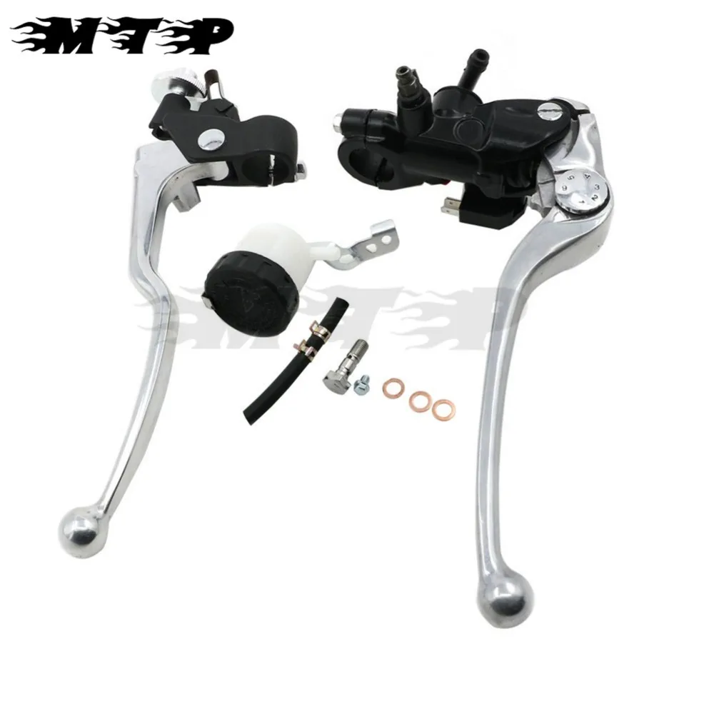 7/8" Adjustable Brake Clutch Lever Master Cylinder Reservoir Set For