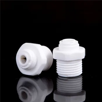 

6pcs/lot 1/4 Tube OD to 1/2 Male Push in to Connect Quick for Aquarium System Plastic Pipe Fittings