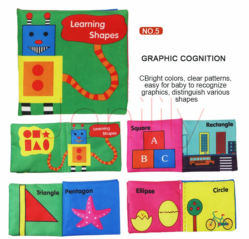 Livros de Pano Livro do Bebê Desenvolvimento da Inteligência Chocalho do Bebê Brinquedos para as Crianças Livros Infantis Macio Infantil Brinquedos Educativos 6 Pçs - Set 13 Weddings & Events