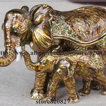 Украшенная коробка слона для мам и детей, винтажная коробка слона с животным дизайном, органайзер для ювелирных изделий