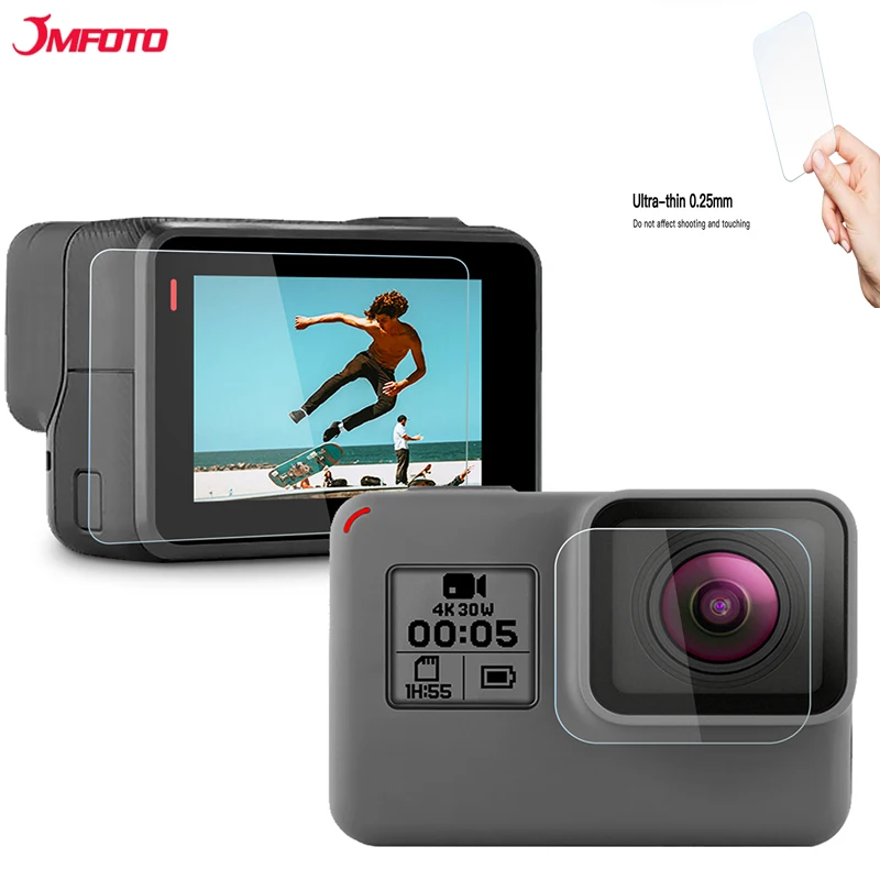 2019 закаленная пленка для Gopro Hero 7 6 аксессуары Защитная Go Pro 5 черная Экшн