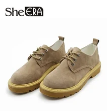She Era/Осенняя женская обувь женщина круглый носок платформа Обувь шнурованная для женщин британский стиль криперы с вырезами на плоской подошве повседневная женская обувь# era359