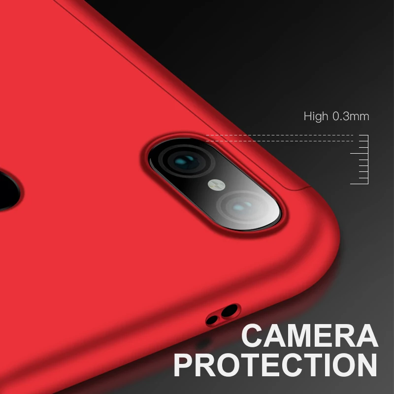 Защитный чехол со стеклом для Xiaomi Redmi 6A 4X 4A 5 5A 6 Note 7 Pro с полной защитой 360