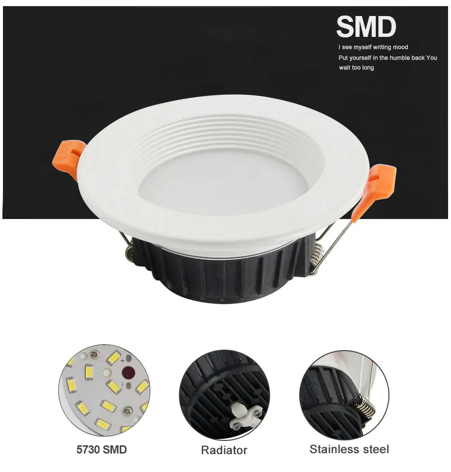 [DBF]Round Ceiling Recessed LED Downlight Dimmable 7W 10W 12W LED Ceiling Spot Lamp with AC85-265V LED Driver for Kitchen Living smart downlights