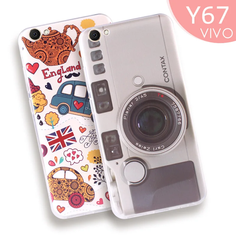 BBK Vivo V5/Y67 чехол 3D рельефный узор черный мягкий Уретановый Термопластик (tpu) тонкий