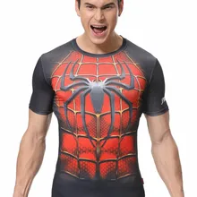 Красные мужские плотно облегающие рубашки для фитнеса, мужские бронежилеты с человеком-пауком, спортивные тренировочные красные футболки