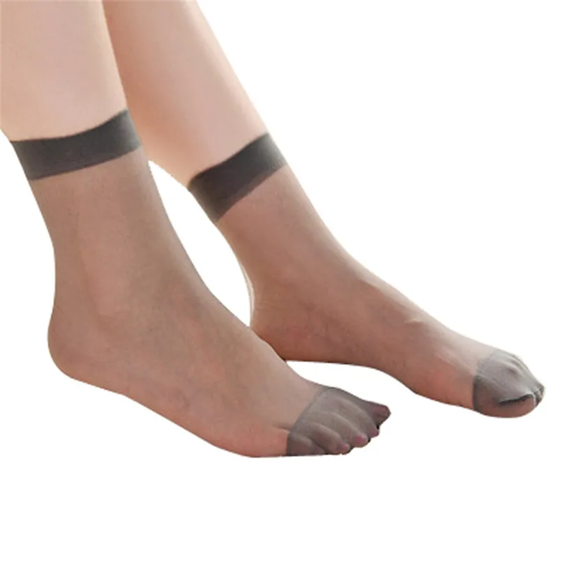  10 Pairs Socks Women Ultra Thin Elastic Silk Girl Short Socks Solid Ankle Socks Free Size Nylon Breathable Calcetines 30JUL192
