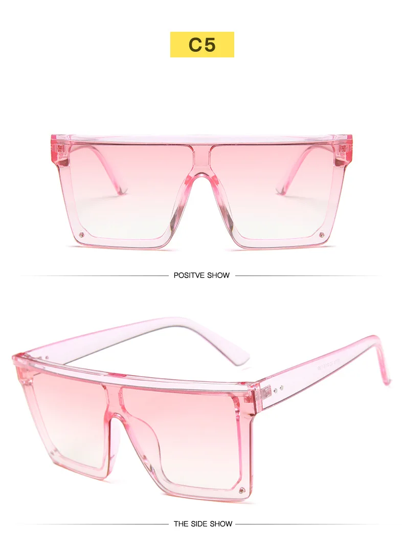 Унисекс Мода Женские квадратные солнцезащитные очки для женщин негабаритные оттенки винтажные брендовые дизайнерские серебряные зеркальные солнцезащитные очки для женщин - Цвет линз: pink