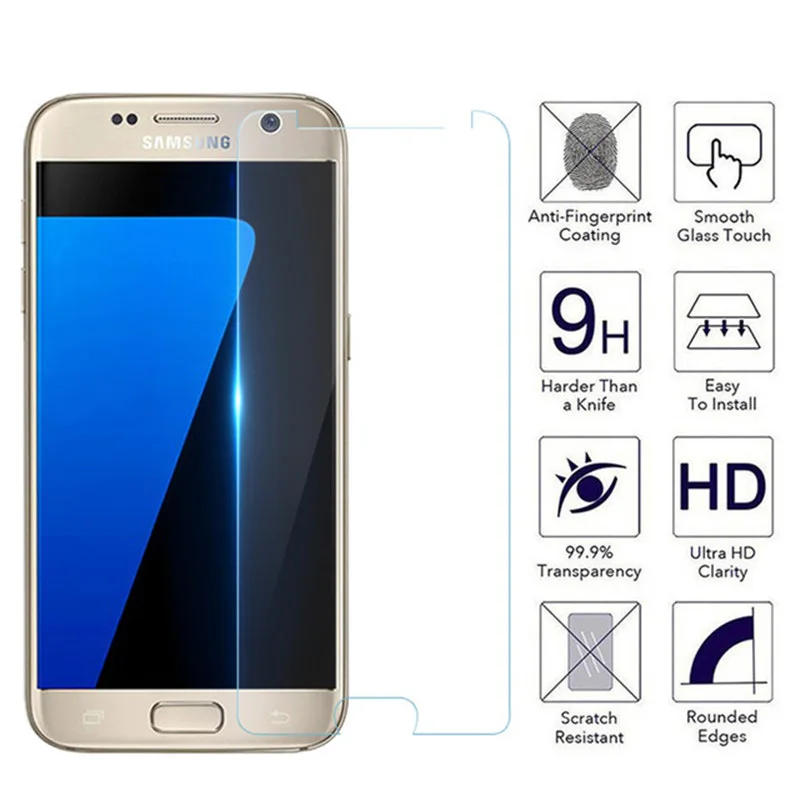 Полузащитное закаленное стекло для Samsung Galaxy S7 S6 S5 S4 S3 Защита экрана Samsun Galax Sansung
