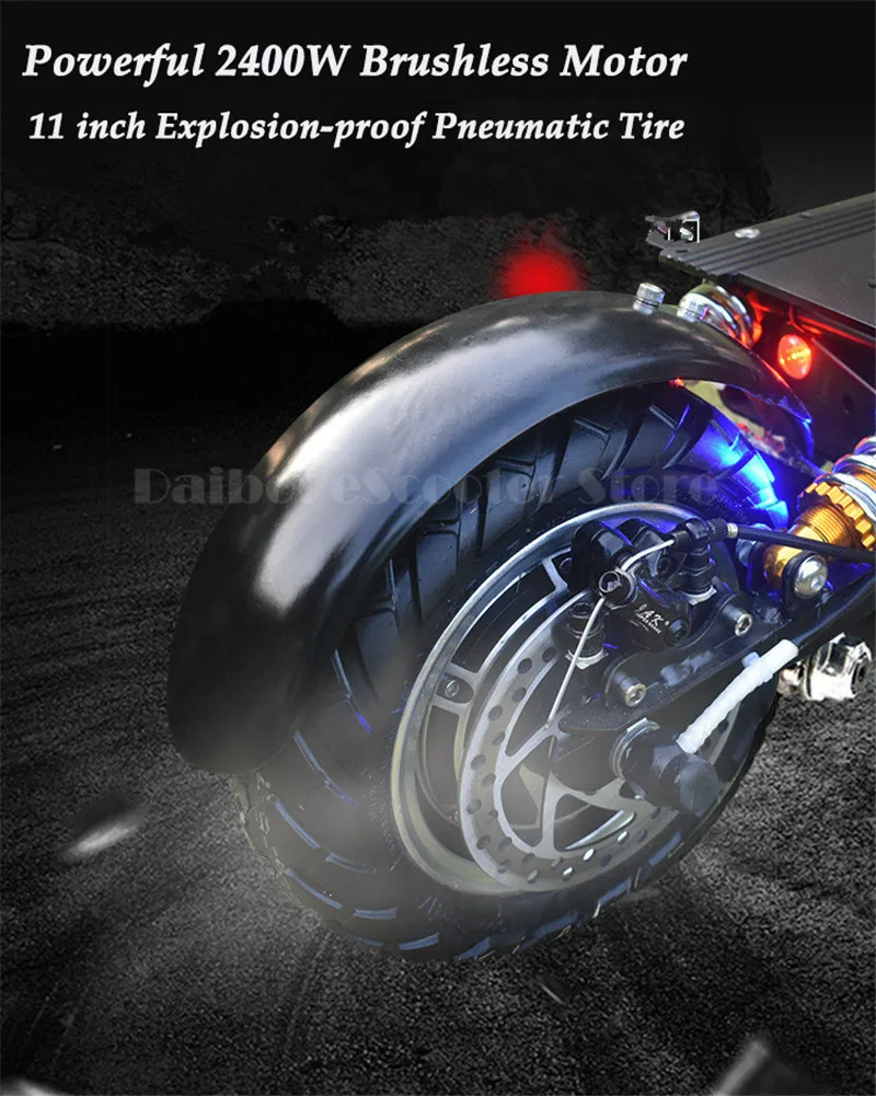 Daibot Kick Scooter For Adults Two Wheel Electric Scooters Double Drive 2400W Four Suspension Powerful Electric Bike 60V         (13)
